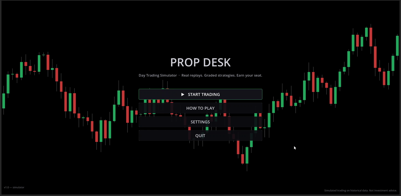 Prop Desk start screen